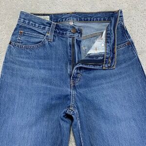 Levis Premium Dad Jeans Womens 25x27.5 High Waisted Blue Denim Baggy Big E